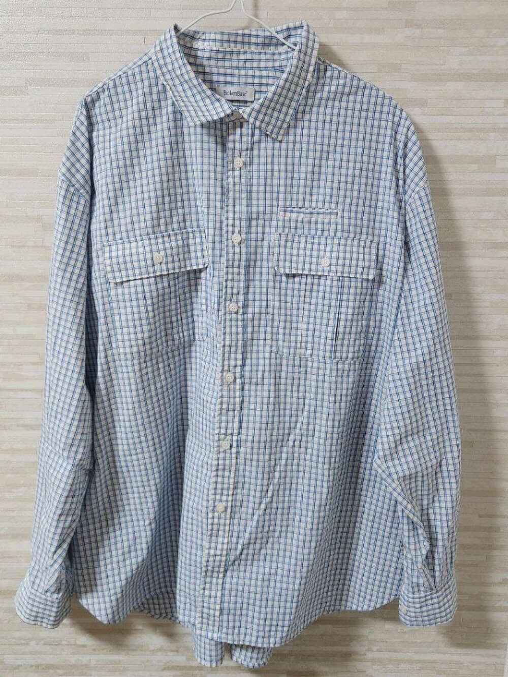 Eleme Long-Sleeve Shirt Plaid Pattern Gray